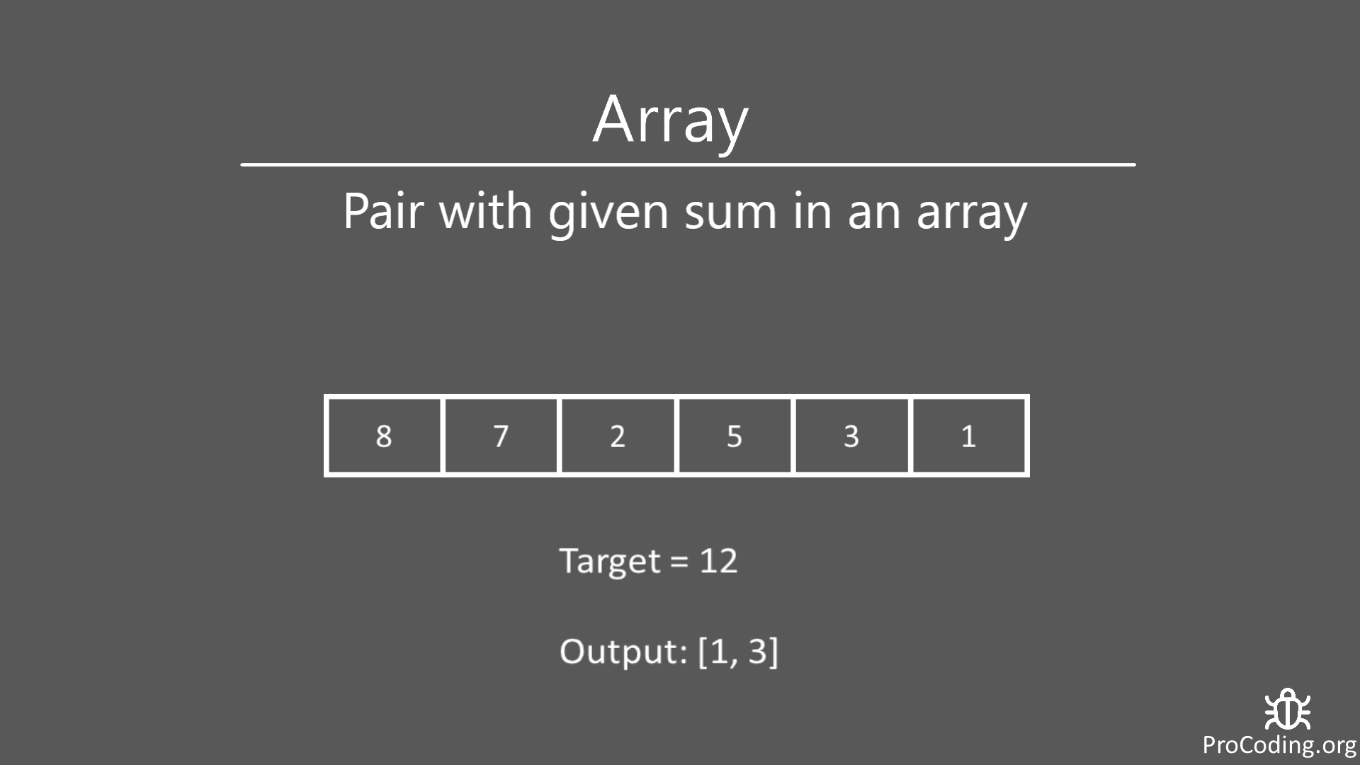 Pair with given sum in an array