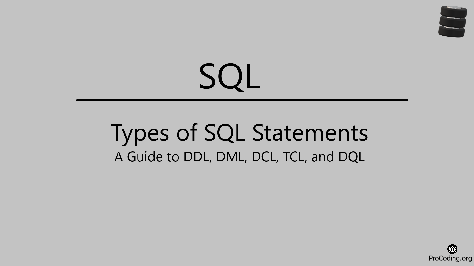 Types of SQL statements